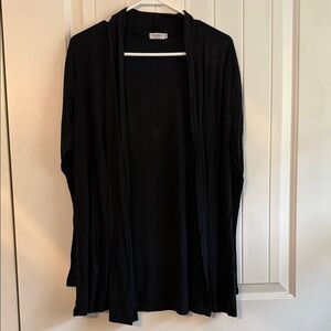 Elegant Black Open Front Cardigan